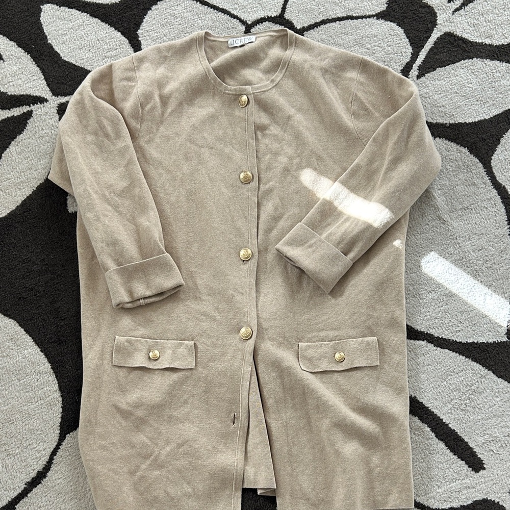 JCrew long button up sweater XL